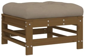 Apoios pés jardim c/ almofadões 2 pcs pinho maciço castanho-mel