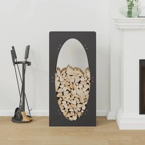 Suporte para lenha 50x23x100 cm aço laminado a frio preto