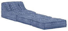 Pufe modular tecido azul índigo
