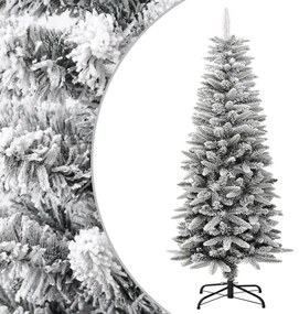 vidaXL Árvore de Natal artificial fina com neve PVC e PE 120 cm