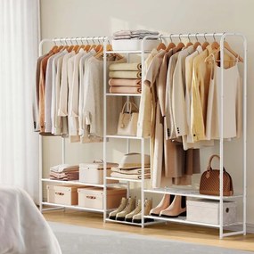 Guarda Roupa de metal 29 x 183 x 158,4 cm com prateleiras branco