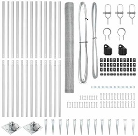 Conjunto de Cercas Conjunto de 2 Aço galvanizado 25 x 1,5 m