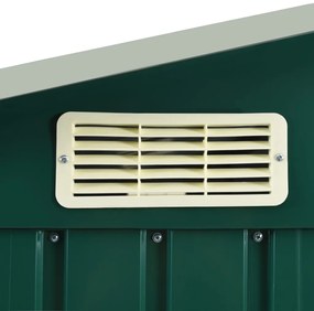 Abrigo de jardim c/ prateleiras 205x130x183 cm ferro verde