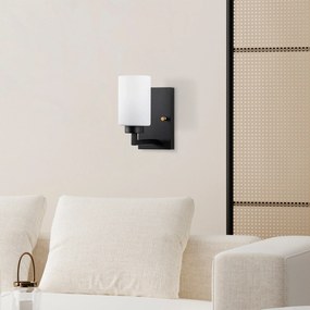 Aplique de Parede Hania – Preto e Branco – 10 x 19 x 23 cm
