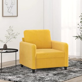 vidaXL Poltrona 60 cm veludo amarelo