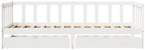 Sofá-cama com gavetas 80x200 cm madeira de pinho maciça