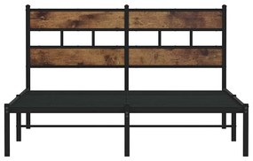 Estrutura de cama sem colchão 135x190 cm metal carvalho fumado