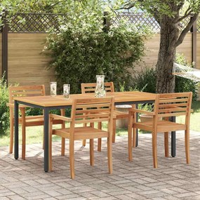 Mesa de Jardim vidaXL 180x90x75 cm em Madeira de Acácia Sólida e Metal
