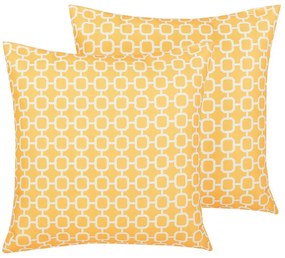 Conjunto de 2 almofadas de exterior 40 x 40 cm amarelas ASTAKOS Beliani