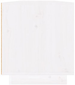 Móvel de TV 110x34x40 cm madeira de pinho maciça branco
