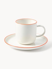 Chávenas de café em porcelana com pires Facile, conjunto de 2