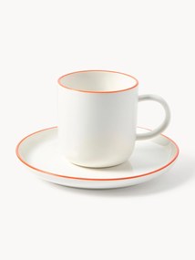Chávenas de café em porcelana Facile com pires, conjunto de 2