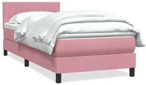vidaXL Cama com molas/colchão rosa 90x220 cm veludo