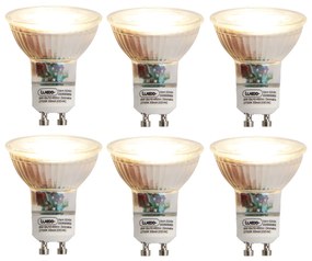 Conjunto de 6 lâmpadas LED reguláveis GU10 6W 450lm 2700K