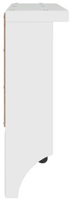 Cabide de parede Branco 87x12x35 cm Pinho de madeira maciça