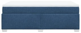 Cama boxspring com colchão 120x190 cm tecido azul