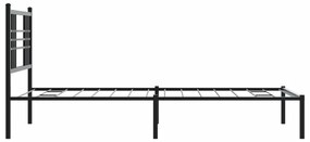 Estrutura de cama com cabeceira 90x200 cm metal preto