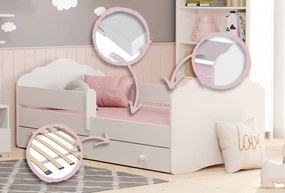Cama infantil Fala 160x80 com gaveta branca - colchão e estrado incluído