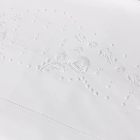Jogo de lençóis bordados da lixa - 100% algodão percal 200 fios: Cama 150cm - 1 lençol ajustable 150x200+30 cm + 1 lençol superior 240x300 cm + 2  fronhas 50x70 cm