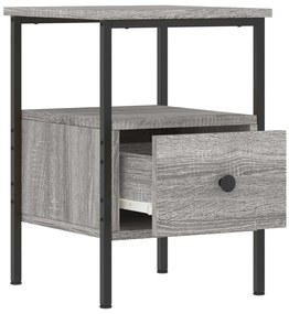 Mesa cabeceira 34x36x50 cm derivados de madeira cinzento sonoma
