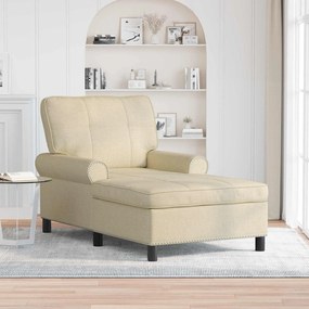 vidaXL Chaise Lounge com almofada Creme 91 x 157 x 91 cm tecido
