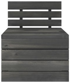 3 pcs conjunto lounge de paletes madeira pinho cinzento-escuro