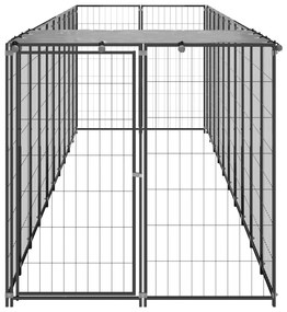 Canil para cães 6,05 m² aço preto
