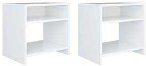 Mesas de cabeceira 2 pcs 40x30x40cm derivados de madeira branco