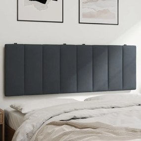 vidaXL Almofadão de cabeceira 140 cm veludo cinzento-escuro