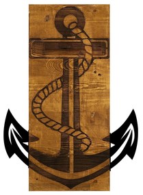 Acessório Decorativo de Parede Ancora – Nogueira e Preto – 41 x 58 cm