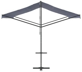 Toldo de pé 400x300 cm tecido e aço azul e branco