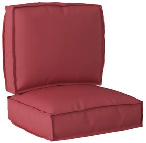 vidaXL Conjunto de Almofadas para Palete - 2 Peças Vermelho Vinho em Tecido Oxford