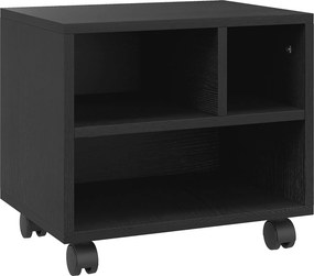 Móvel para Impressora com Rodas Suporte para Impressora com Compartimentos Abertos para Escritório Estúdio 40x30x36 cm Preto