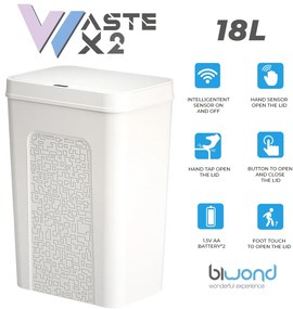Caixote Lixo Inteligente com Sensor 18L Branco Biwond