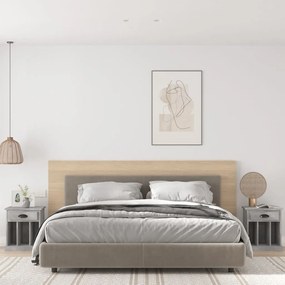 vidaXL Mesas de cabeceira 2 pcs 43x36x50 cm cinzento cimento