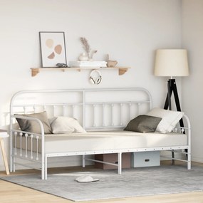 Estrutura de Daybed com Cama Auxiliar vidaXL Branca 100x200 cm Aço