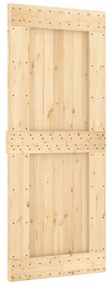 Porta de correr com ferragens 85x210 cm madeira de pinho maciça