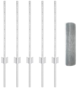 Conjunto de Cerca de Jardim Conjunto de 2 Aço galvanizado Grande