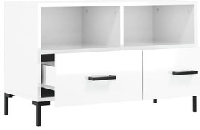 Móvel de TV 80x36x50 cm derivados de madeira branco brilhante