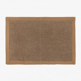 Felpudo Retangular 40x60 Em Juta Gimendy Latte Castanho - Sklum