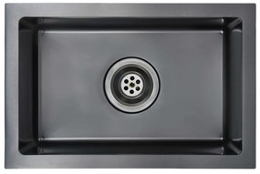 Lava-louça de cozinha artesanal aço inoxidável preto