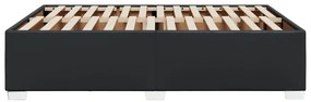 Estrutura de cama 140x190 cm couro artificial preto