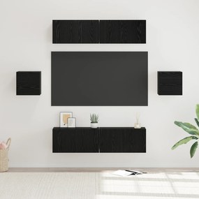 vidaXL Conjunto de móvel de TV 6 pcs Carvalho Preto 60 x 30 x 30 cm