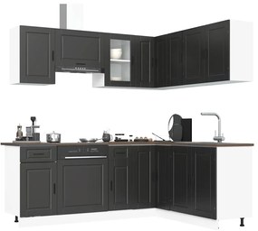 vidaXL 11 peças armário de cozinha conjunto Porto preto
