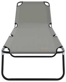Espreguiçadeira Dobrável 2 pcs Cinza em tecido Oxford 600D