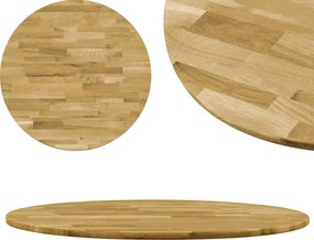 Tampo de mesa madeira de carvalho maciça redondo 23 mm 500 mm