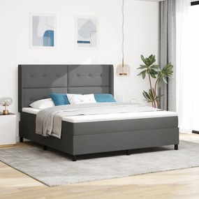 Cama Box com Colchão vidaXL Cinza Escuro 180x200 cm Tecido