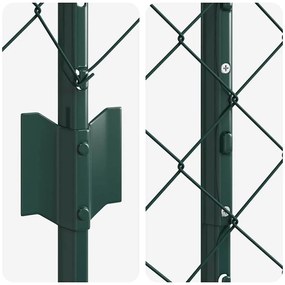 Cerca de Cadeia com 10 Postes U Verde 1.4x10 m Aço