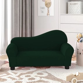 vidaXL Sofá infantil veludo verde-escuro