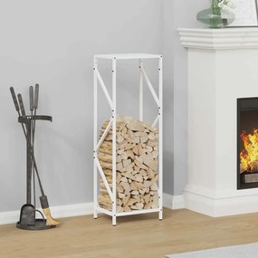 Suporte para lenha 34x25x100 cm aço laminado a frio branco
